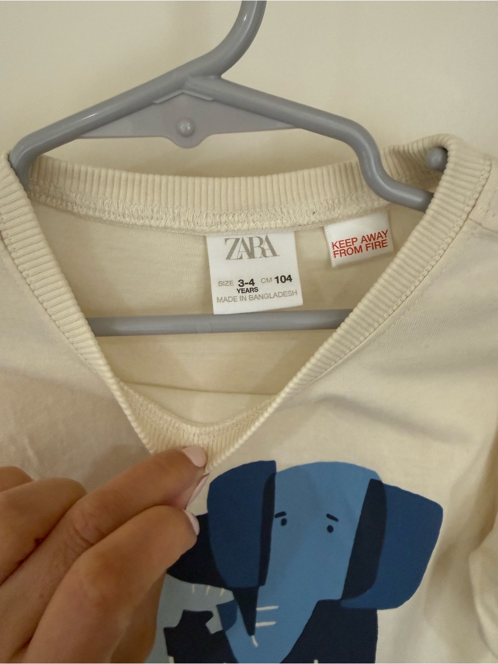 Zara Elephant Tee 3-4 Years - Picture 3 of 5